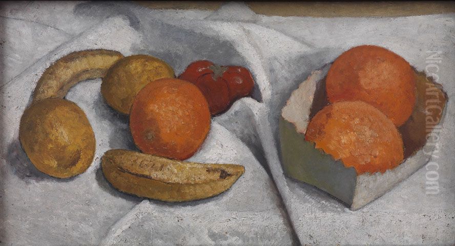Stillleben mit Orangen, Bananen, Zitrone und Tomate Oil Painting by Paula Modersohn-Becker