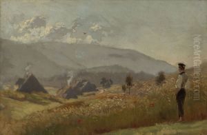 Junger Bauer am Kornfeld