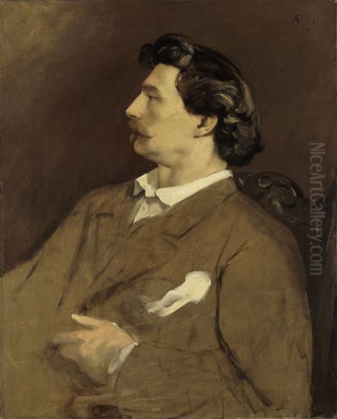 Selbstbildnis Oil Painting by Anselm Feuerbach