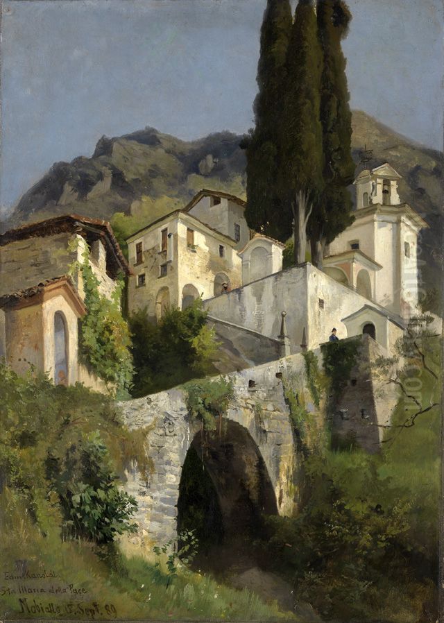 Sta. Maria della Pace in Nobiallo Oil Painting by Edmund Friedrich Kanoldt Sta. Maria della Pace in Nobiallo Oil Painting by Edmund Friedrich Kanoldt