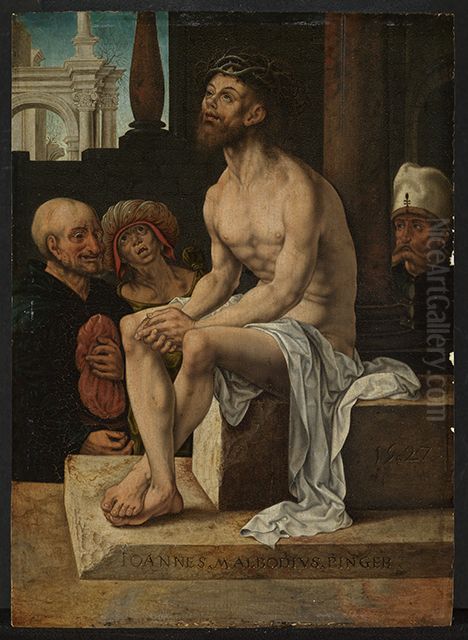 Christus rust na de geseling Oil Painting by Jan Gossaert