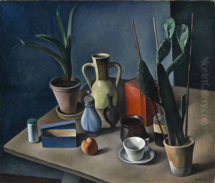 Still-life with jugs Oil Painting by Alexander Kanoldt