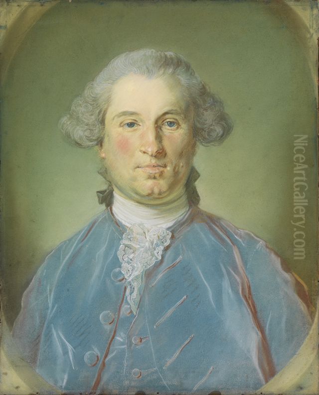 Brustbild eines Herren Oil Painting by Jean-Baptiste Perronneau