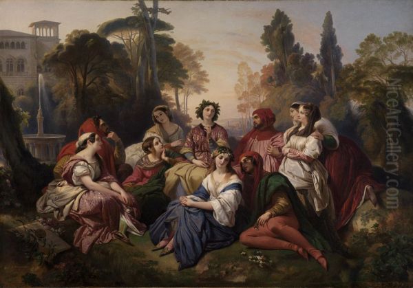 Der Decamerone Oil Painting by Franz Xavier Winterhalter