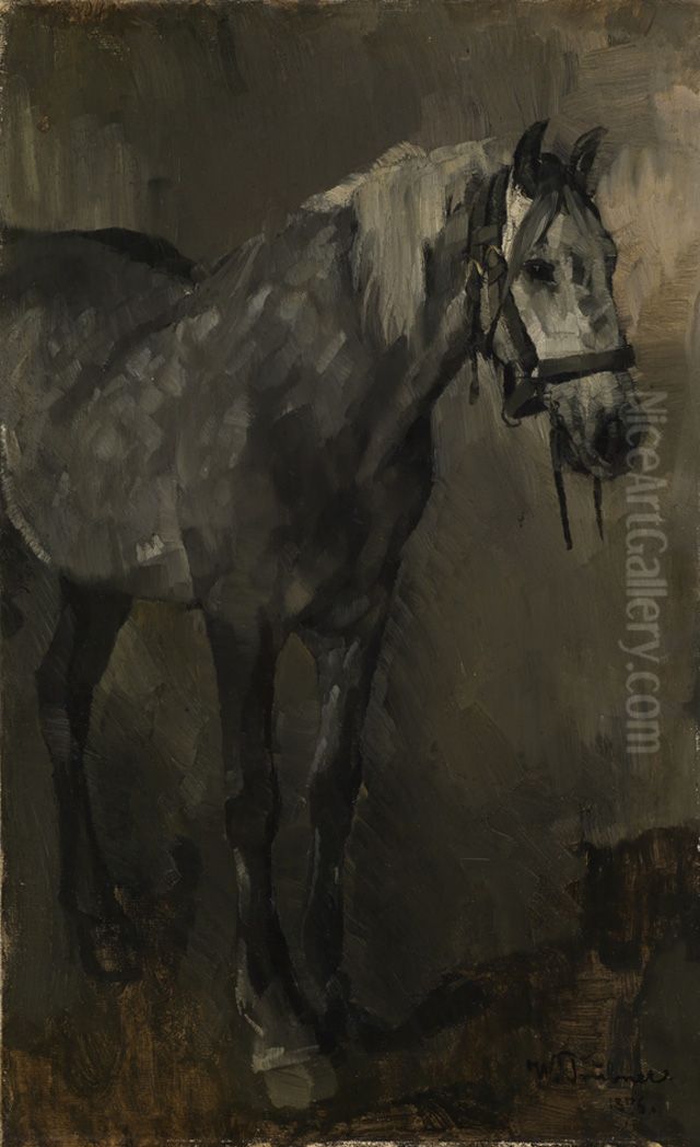 Schimmel in Dreiviertelansicht Oil Painting by Wilhelm Heinrich Trutbner