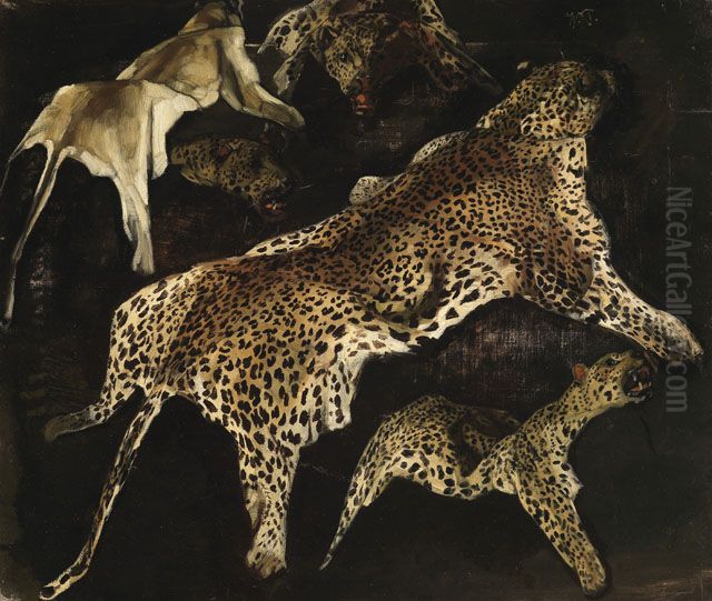 Leopardenfelle Oil Painting by Wilhelm Heinrich Trutbner