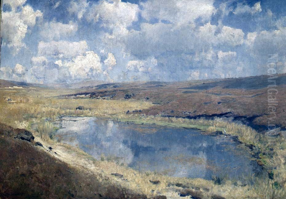 Ziehende Wolken in der Luneburger Heide Oil Painting by Eugen Bracht