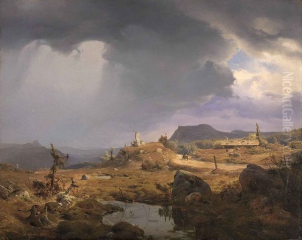 Norwegische Landschaft Oil Painting by Andreas Achenbach