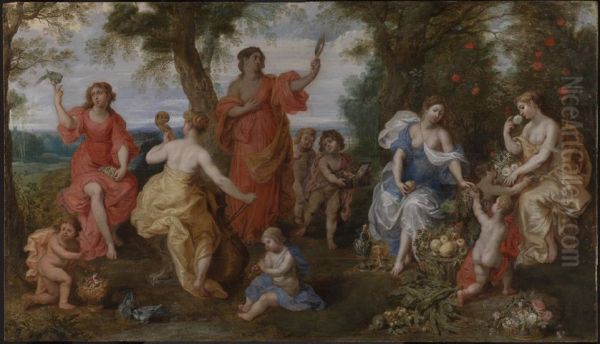 Allegorie der funf Sinne Oil Painting by Hendrick van Balen the Elder