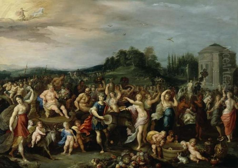 Der Triumphzug des Bacchus Oil Painting by Frans Francken I