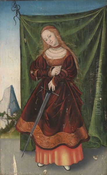 Weibliche Heilige mit Schwert (Heilige Lucia?) Oil Painting by Lucas Cranach the Elder