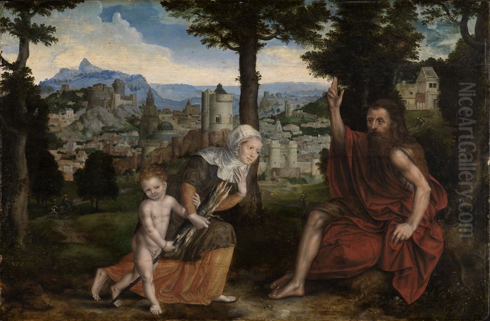 Der Prophet Elias und die Witwe von Sarepta Oil Painting by Jan Matsys
