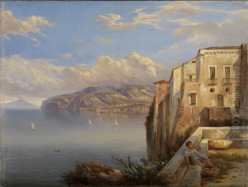 Das Haus des Tasso in Sorrent Oil Painting by Karl Ludwig Frommel