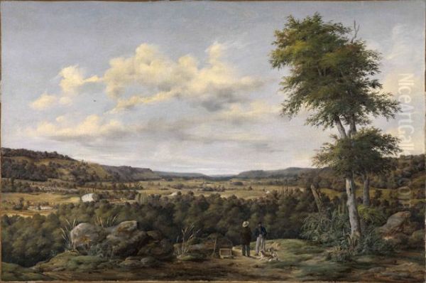 Landschaft in Belgien Oil Painting by Johann Wilhelm Schirmer