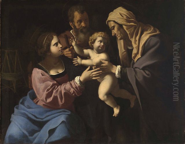 Heilige Familie Oil Painting by Antiveduto Grammatica