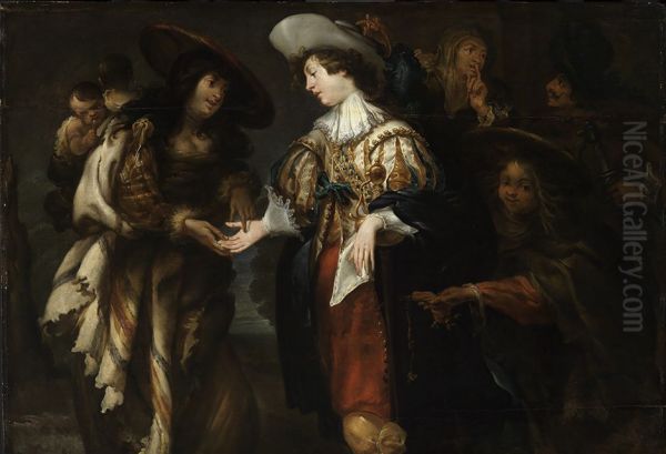 The fortuneteller Oil Painting by Jan Cossiers