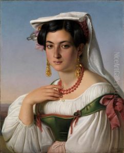 Portrait of Vittoria Caldoni, an Italian model from Albano Laziale