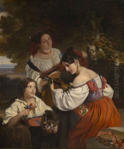Romische Genreszene Oil Painting by Franz Xavier Winterhalter