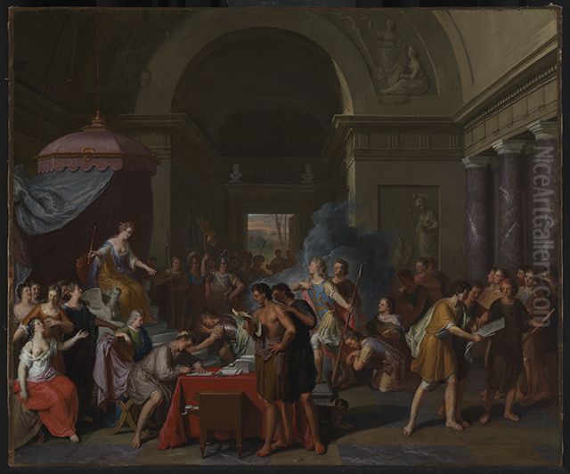 Aeneas meets queen Dido Oil Painting by Gerard Hoet