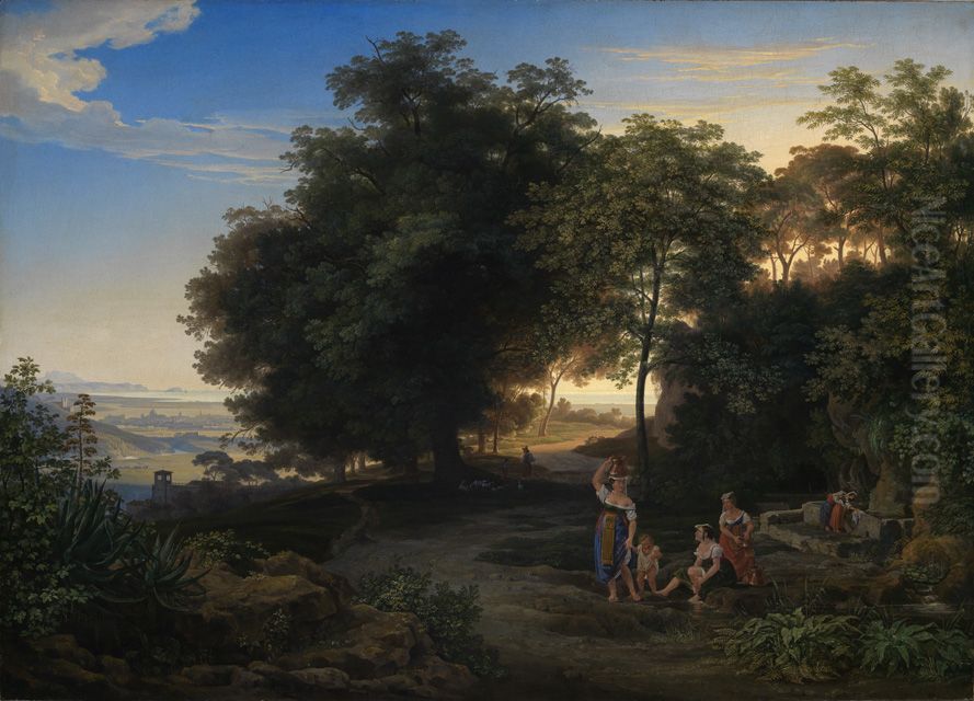 Landschaft im Latinergebirge Oil Painting by Ernst Fries