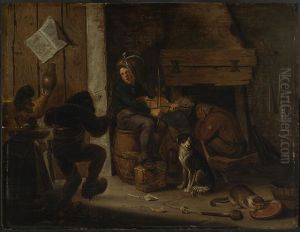 Boeren in een herberginterieur