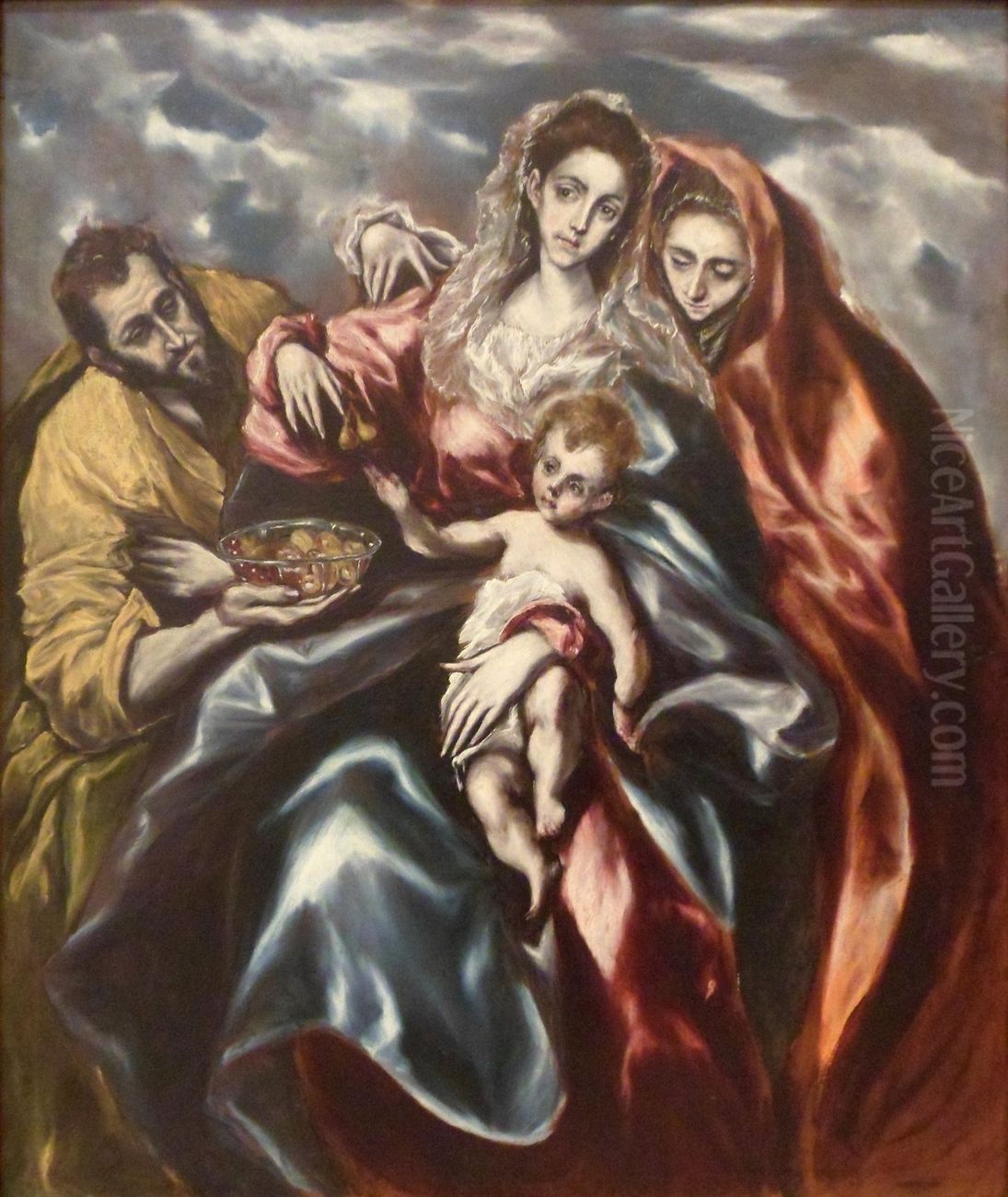 The Holy Family with Mary Magdalene and a Plate of Fruits Oil Painting by El Greco