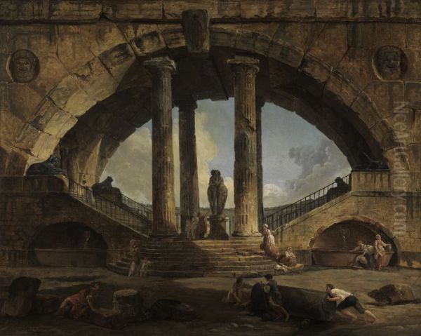 Romische Phantasievedute Oil Painting by Hubert Robert