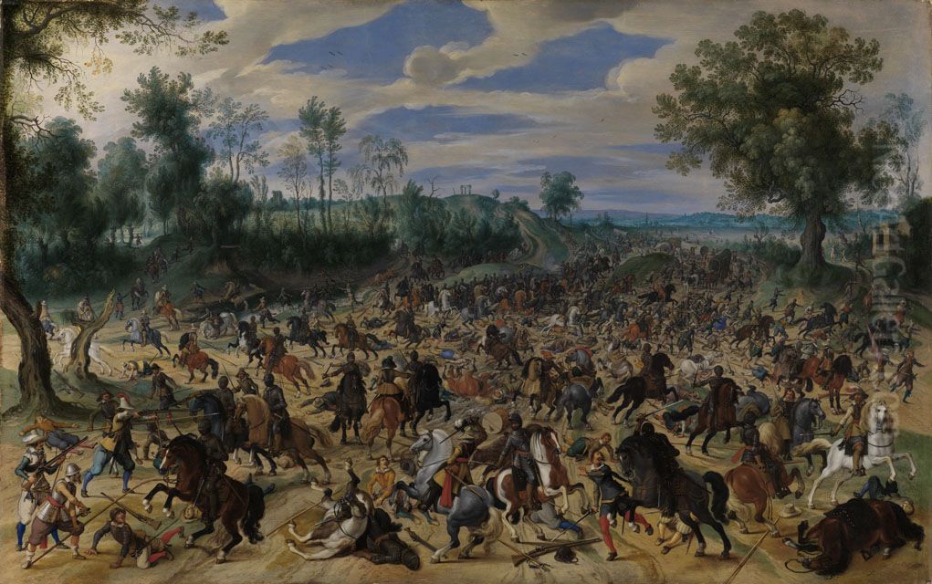 Uberfall auf einen Geleitzug Oil Painting by Sebastiaen Vrancx