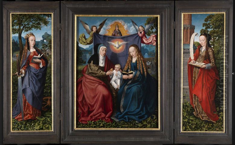 De annunciatie Oil Painting by Master Of Frankfurt