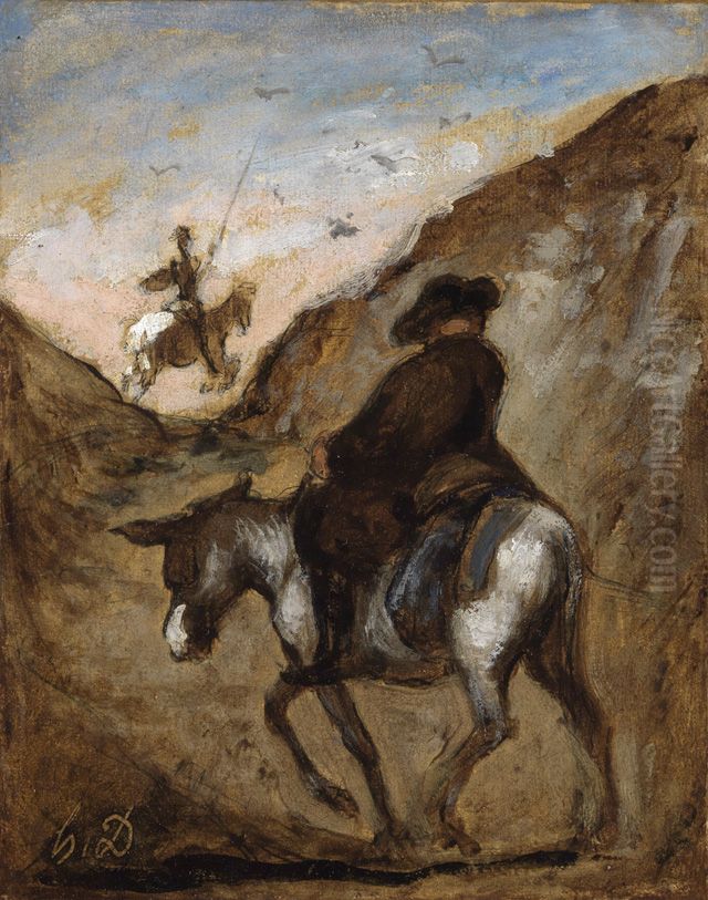 Don Quijote und Sancho Panza Oil Painting by Honore Daumier