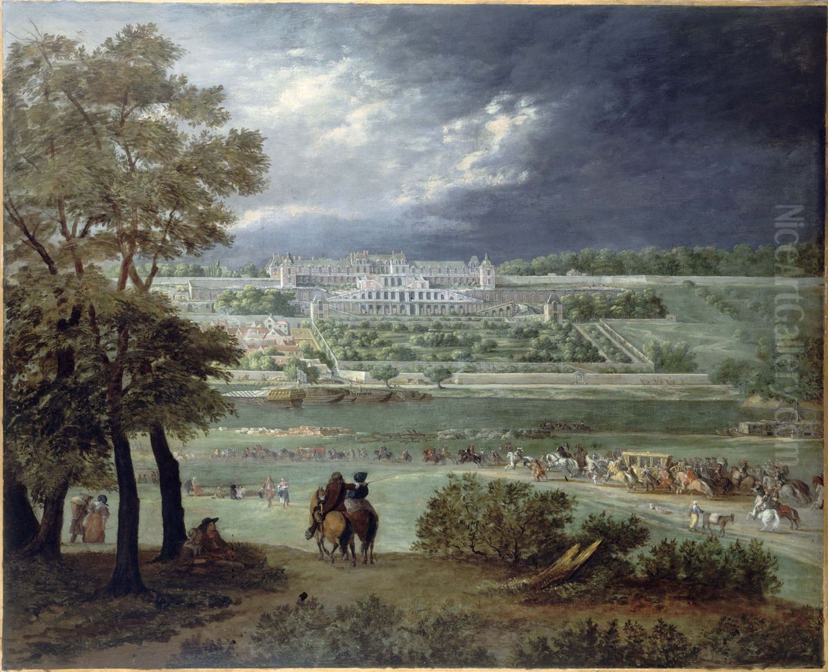 The New Chateau at Saint-Germain-en-Laye Oil Painting by Adam Frans van der Meulen
