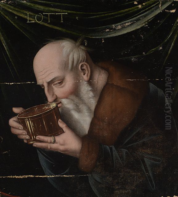 Lot drinking Oil Painting by Hans Baldung Grien