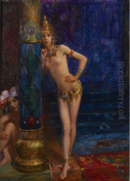 Two Dancers Oil Painting by Gaston Bussiere