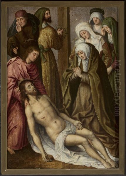 59-61; Mark 15:46-47; Luke 23:53-56; John 19:38-42) Oil Painting by Hugo Van Der Goes