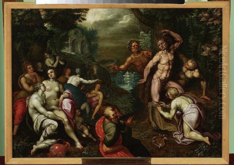 Apollo flaying Marsyas (Ovid, Metamorphoses, VI, 382-400) Oil Painting by Jacob Adriaensz Backer
