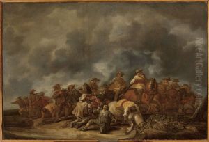 Skirmish of cavalry and infantry