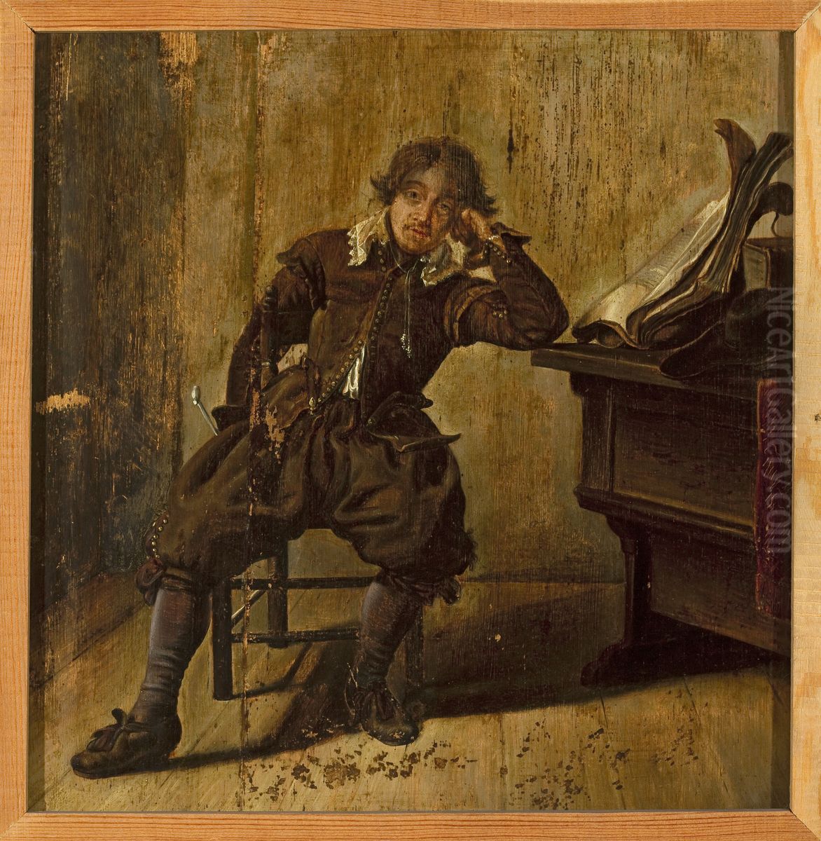 Man at the table Oil Painting by Pieter Codde