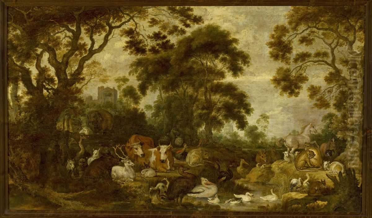 Orpheus among the animals Oil Painting by Gillis d'Hondecoeter
