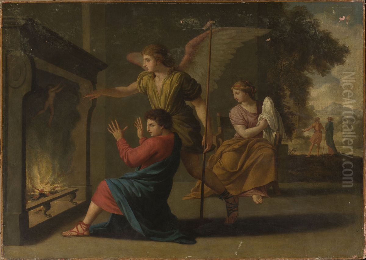 Marriage of Tobias and Sarah Oil Painting by Eustache Le Sueur