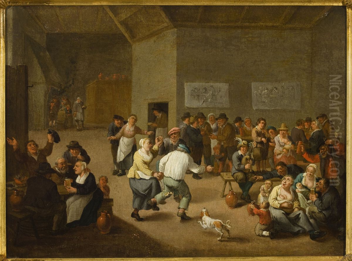 Zabawa w karczmie Oil Painting by Mattheus van Helmont