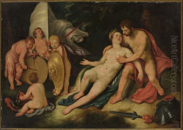 Mars and Venus Oil Painting by Cornelis van Haarlem