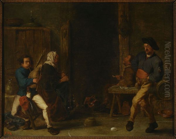 Scene in a tavern Oil Painting by Cornelis Saftleven