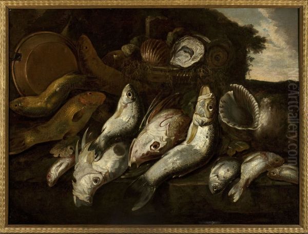 Fish Oil Painting by Abraham Van Beijeren