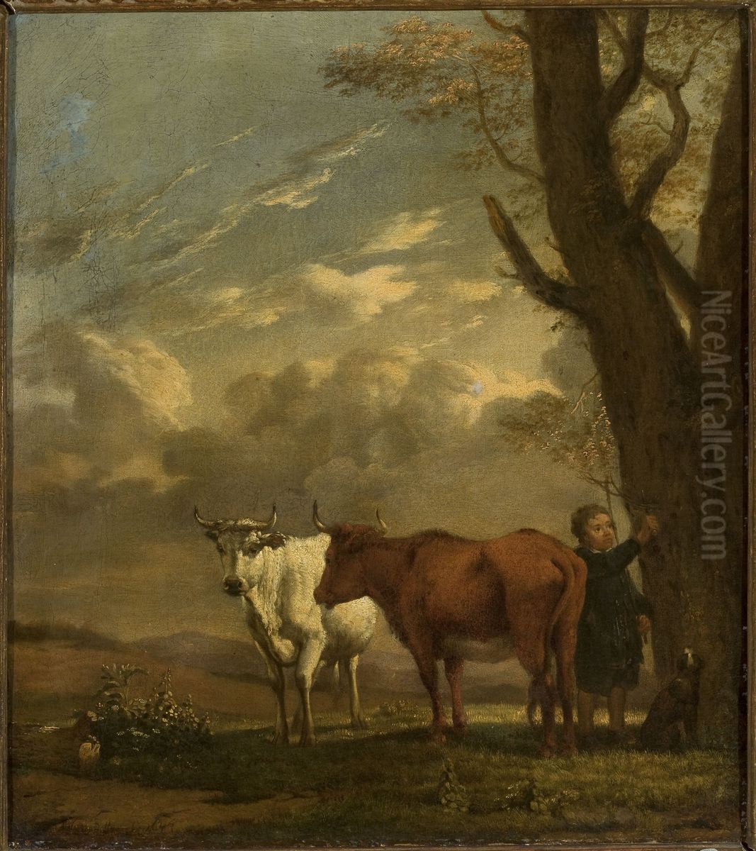 Cowherd Oil Painting by Karel Dujardin Cowherd Oil Painting by Karel Dujardin