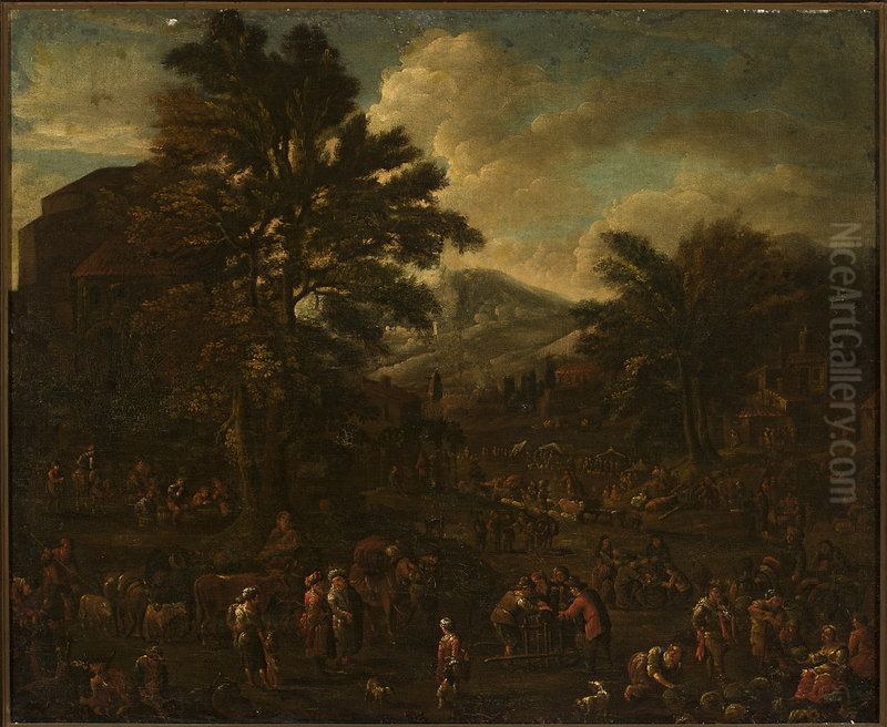 At the market Oil Painting by Peeter van Bredael