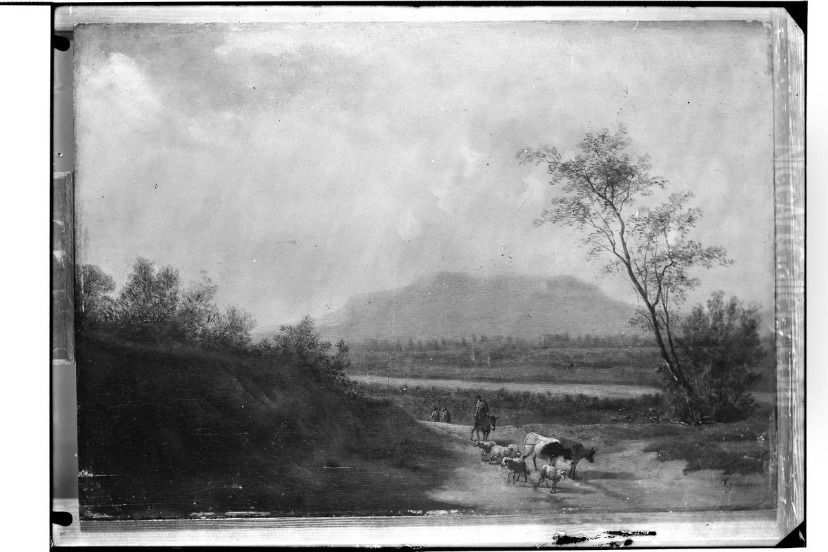 Italian landscape with a herd Oil Painting by Adam Pynacker