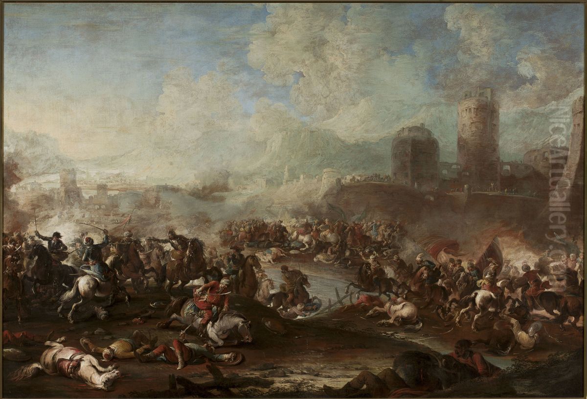 Battle of Christians against the Turks Oil Painting by Joseph Francois Parrocel