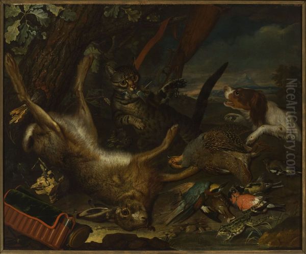 Hunting trophies Oil Painting by Philipp Ferdinand de Hamilton