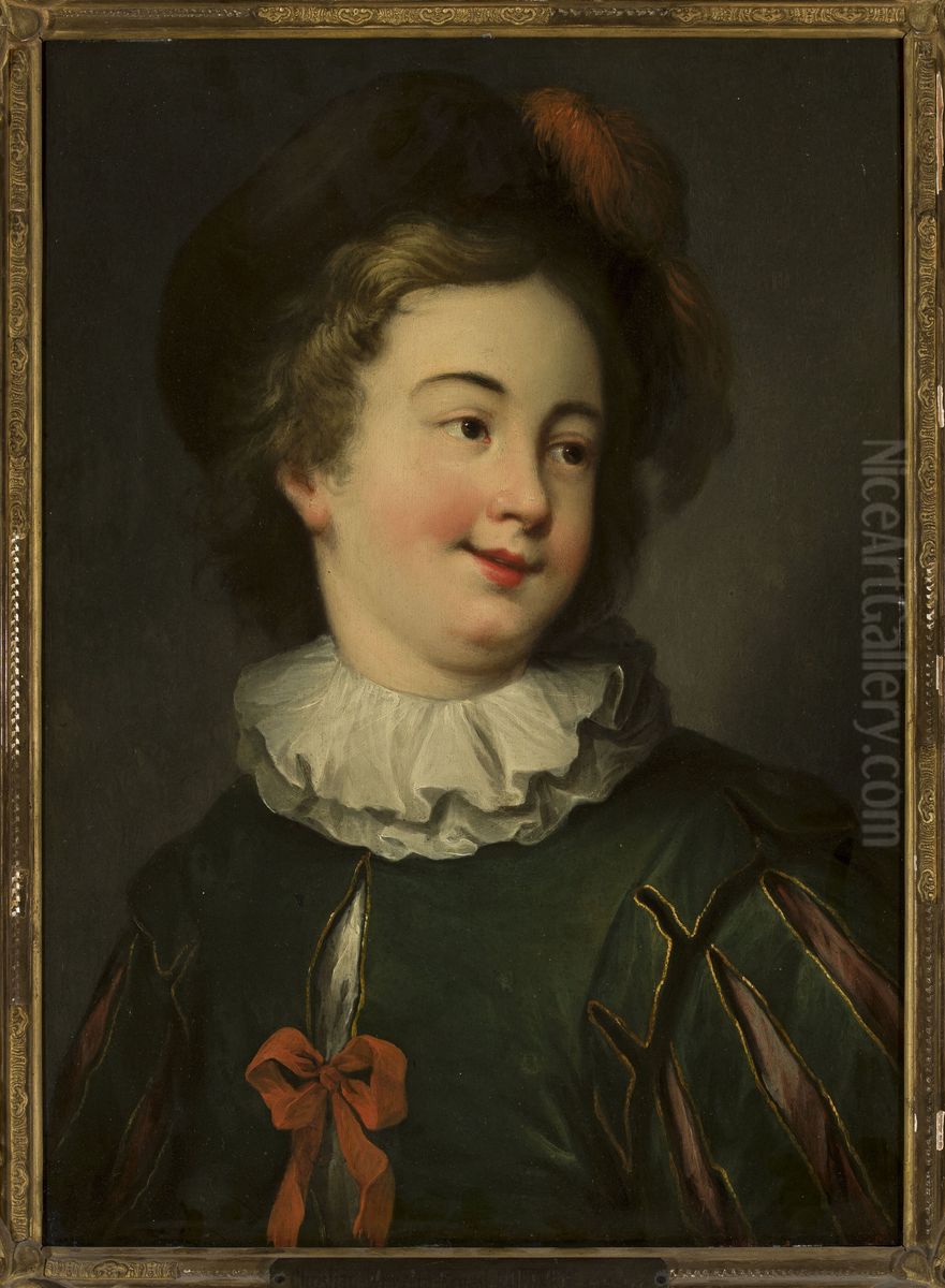 Portrait of a boy Oil Painting by Christian Wilhelm Ernst Dietrich