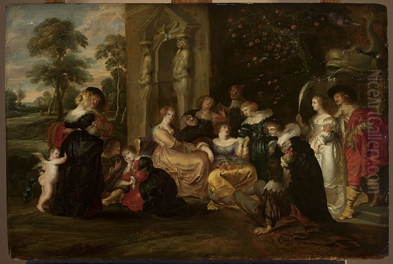 Garden of love Oil Painting by Balthasar Beschey